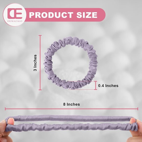 Silk Hair Ties Set 6Pcs Mulberry Smooth Gentle Hair Accessories Women Girls - Picture 3 of 7